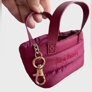 Rare Beauty Mini Puffy Traveler Tote Keychain Rich Berry